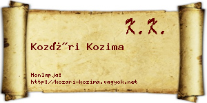 Kozári Kozima névjegykártya
